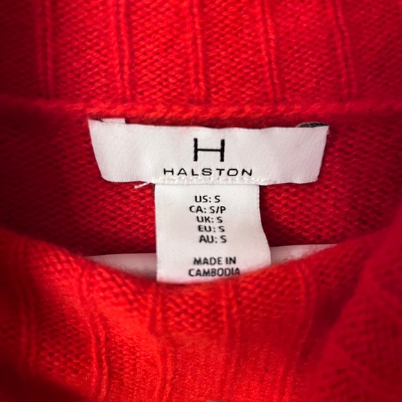 H byHalston merino cashmere blended wool sweater small cherry red super soft - Picture 2 of 5